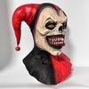 Halloweenská klaunská maska, dvourohý klaun, klaun se zvonkem