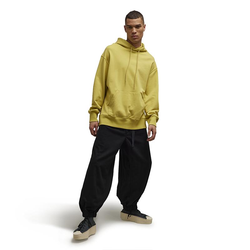 Y-3 Solid Color Casual Commuter Small Logo Simple Relaxed Fit Hoodie Unisex Hoodies Yellow IP7700