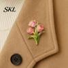 Decorative Clothing Pin Brooch Pin, Enamel Flower Design with Smooth Edges, Artistic Lightweight Zinc Alloy Badge for Jackets Scarves Bags Gift Lapel