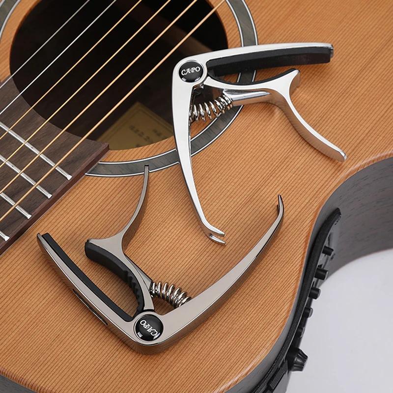 Miwayer Aluminiumlegierung Gitarren-Capo Metall-Gitarren-Stimmgerät Plektrumhalter Professionelles Capo für Akustik-Elektrik-Gitarre Ukulele Bass