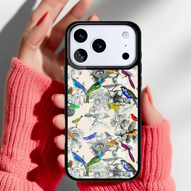 GartenVögel Handyhülle für iPhone 17 16 15 14 13 Pro Max Rückseite für 12 11 Pro Hülle