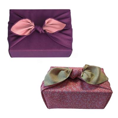 SAWABIYA Furoshiki Set of Japanese Double Perfect for Wrapping Lunch Kimono Eco Solid Shark Print with Cherry Blossom Design (Wrapping Cloth) 2, 70cm,