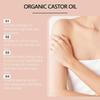 Organic Castor Oil Roll-On with Rose Quartz,  Pure Cold-Pressed Castor Oil for Hair Growth, Eyelashes, Eyebrows & Moisturizes Skin 50ml