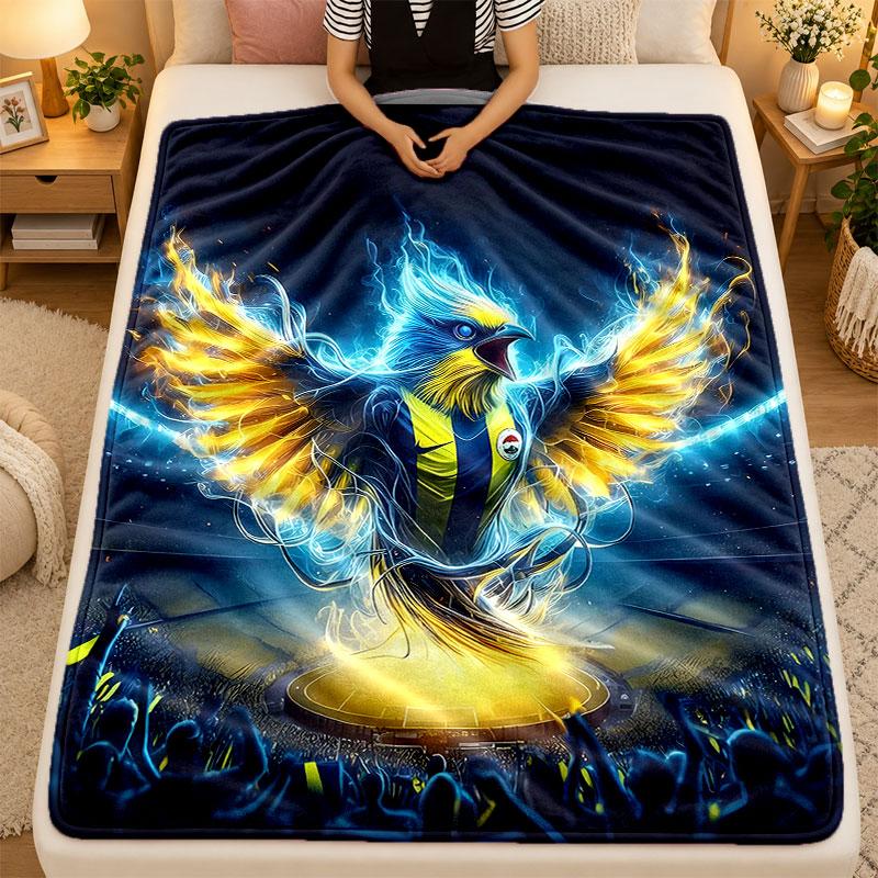 Flannel BlanketFenerbahce Warm Soft Throw Blanket for Indoor Sofa Bed Living Room Use
