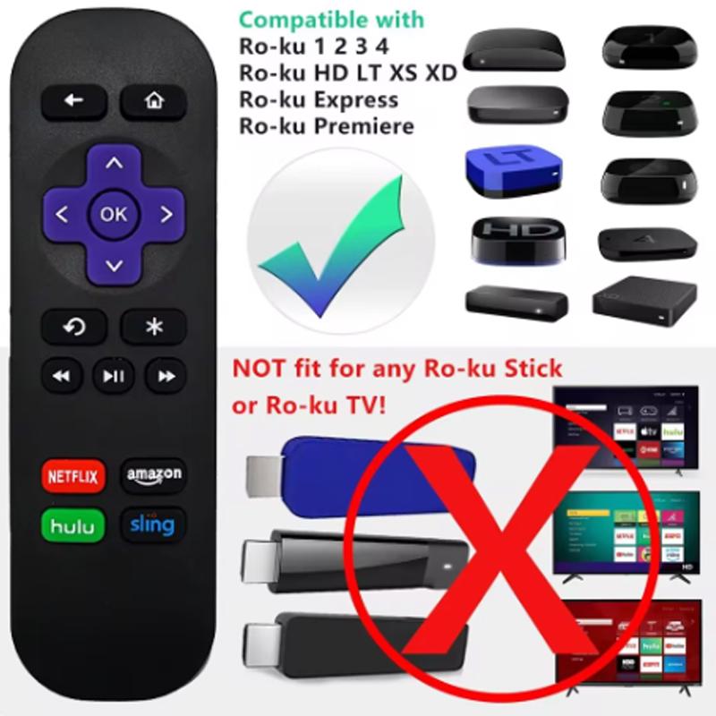 RC680 Remote Control Replacement For Roku Express Premiere Box Play 1 2 3 4 Not Compatible With Any Stick Or TV Device Accessory