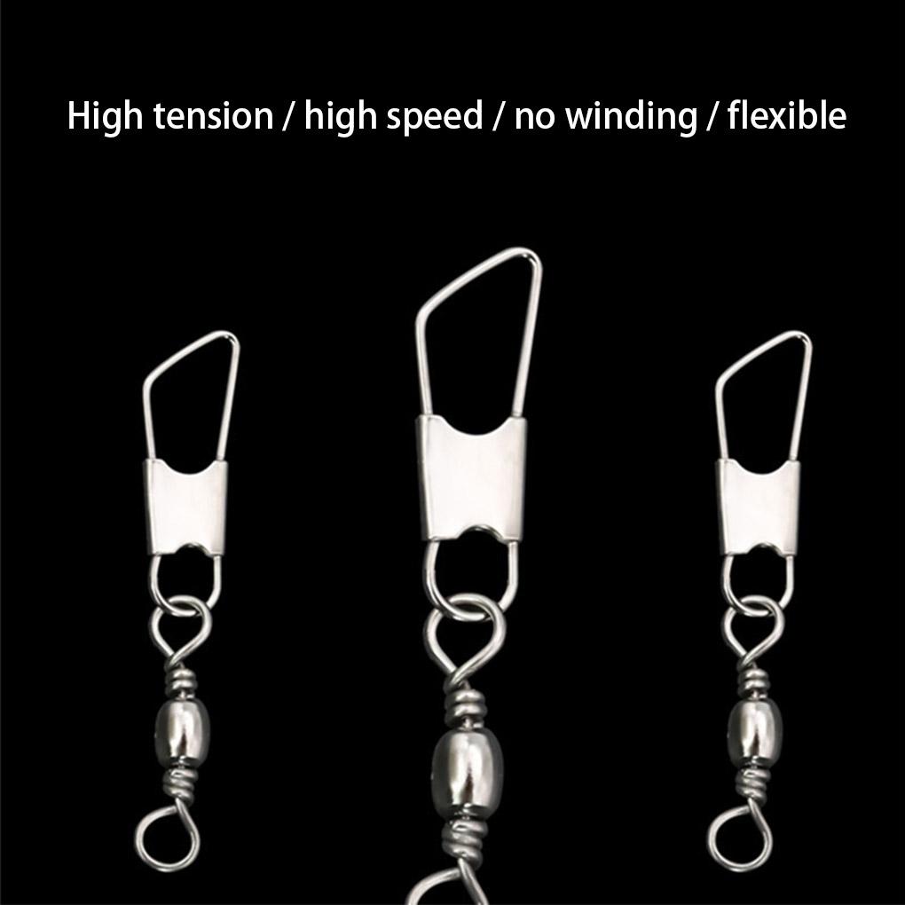 10pcs Fishing Swivel Connector Stainless Steel Fishhook Snap Tools Tackle Fitting Connect Component Replace Fittings