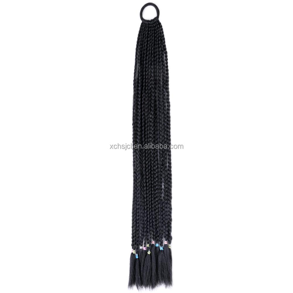 Ponytail With Hair Rubber Bands Long Box Crochet Synthetic Hair Piece Ombre Braiding Hair Extensions Braid