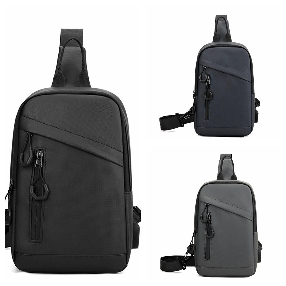 Oxford Men Chest Bag Solid Color Phone Crossbody Bag Casual Male Shoulder Bag  Cycling