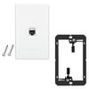 Reliable Wall Plate with Multiple Port, US Faceplates, White Ethernet Wall Outlet Cat7 Face Plate for Keystones Couplers