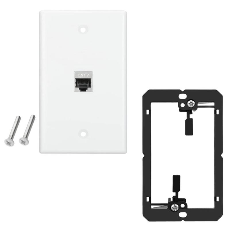Reliable Wall Plate with Multiple Port, US Faceplates, White Ethernet Wall Outlet Cat7 Face Plate for Keystones Couplers