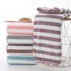 Striped Coral Fleece Quick-Dry Large Bath Towel - Thick, Soft, Absorbent for Home, Swimming, and Beach Use