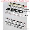 ABAS1 25mm 30mm DIY 26 Buchstaben 10 Zahlen Alphabet Metallemblem für Alle Autos Game Over Kofferraum Kotflügel Namensschild Logo Aufkleber