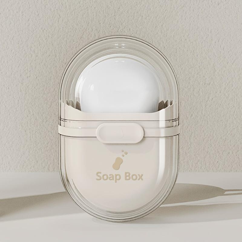Travel Soap Dish with Drain And Lid - Oval Sealed Portable Soap Box for Business Trip - Made of Durable Material - Suitable for Halloween