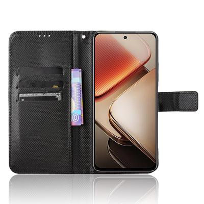 Pro Oukitel C58 Pro/C58 Pouzdro PU Kůže Diamantová Textura Peněženka Kryt na Telefon