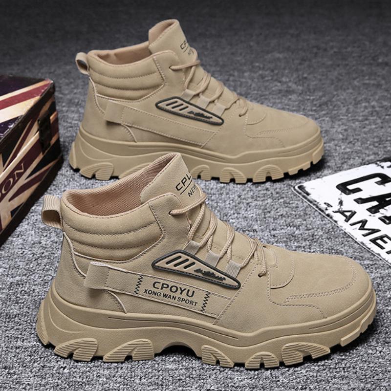 Autumn Men's High-top Work Boots Winter Outdoor Thick-soled Hiking Boots Waterproof shoes men Safety shoes man botas para hombre