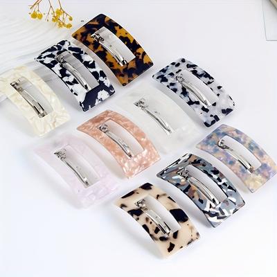 Women's Hollow Acetate Rectangular Hairpin Fashion Elegant Micro Arc Hairpin Fashion Lazy Bundle Hairpin