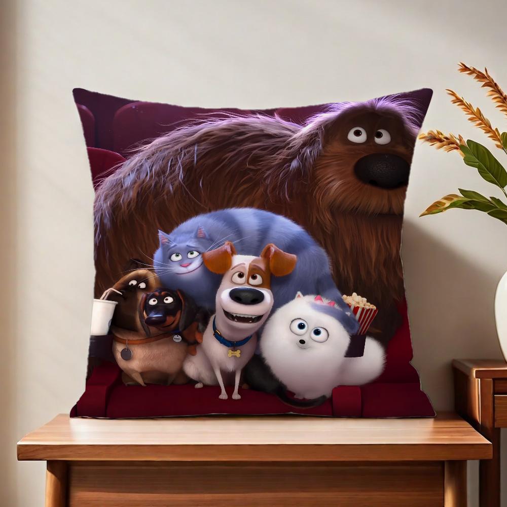 Cartoon T-THE SECRET LIFE OF P-PETS Comfortable soft Pillow Case for Sofa Living Room Home office Decor Protective Covers