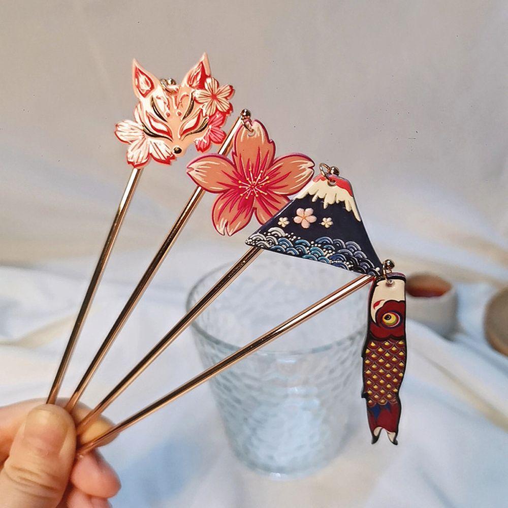 

Забавная подвеска в виде цветка вишни с рыбой корейский стиль шпилька для волос китайские палочки для волос с кисточками палочки для еды E