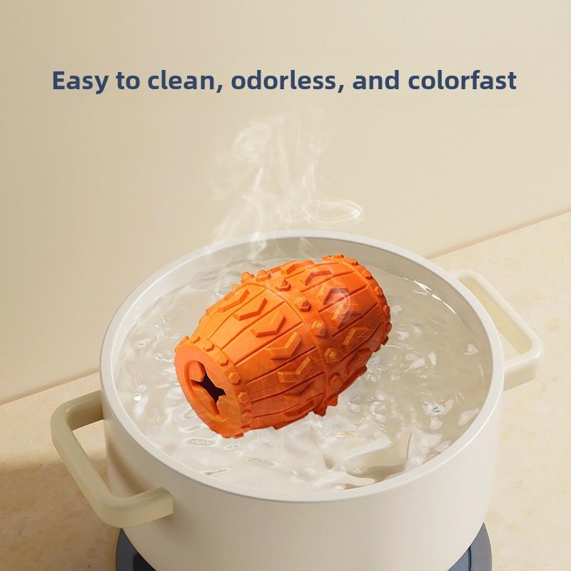 Leaky Food Storage Wine Barrel Toy, Teething and Biting Dog Toy, Unbreakable Interactive and Educational Rubber Pet Toy