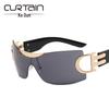 Large Frameless Y2K Sunglasses 2022 - Futuristic Sporty Design