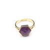 10Pcs, Reiki Healing Natural Stone Crystal Opening Ring, Boho Handmade Hexagonal Adjustable Rings for Women Men Everyday Wear Jewelry, Holiday Gifts