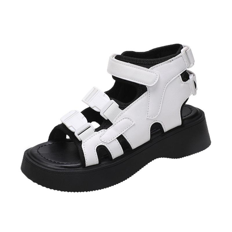 

Женские сандалии с открытым носком, сандалии на платформе, летняя пляжная обувь, женские сандалии на танкетке, сандалии-гладиаторы на массивном каблуке, Chaussure Femme 40 белый