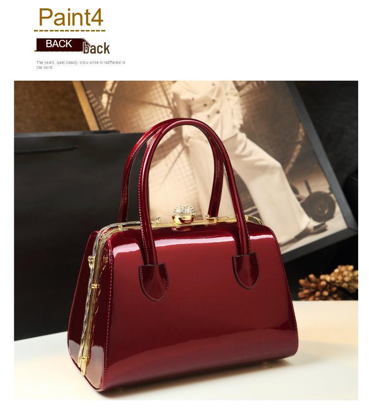 Elegant Patent Leather Women's Bag - Versatile Handbag, Shoulder & Crossbody for Stylish Moms 2025