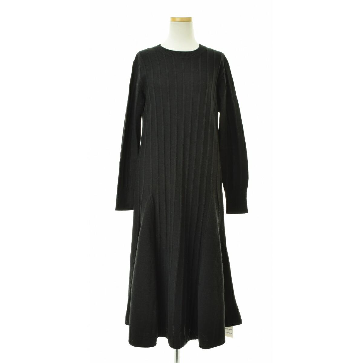 [Used] SLOBE IENA / SLOBE IENA 20040912810030 Pintuck flare knit dress long sleeve dress [cacfbccc-l]