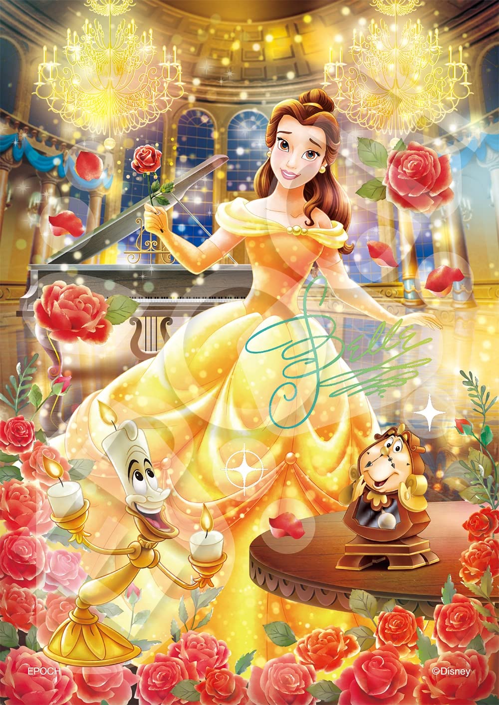 

Epoch Jigsaw Puzzle Disney Belle x with and Decorative Pieces 108-Piece -Enchanted Rose- (18.2 25.7 cm) 72-404 Glue, Spatula,