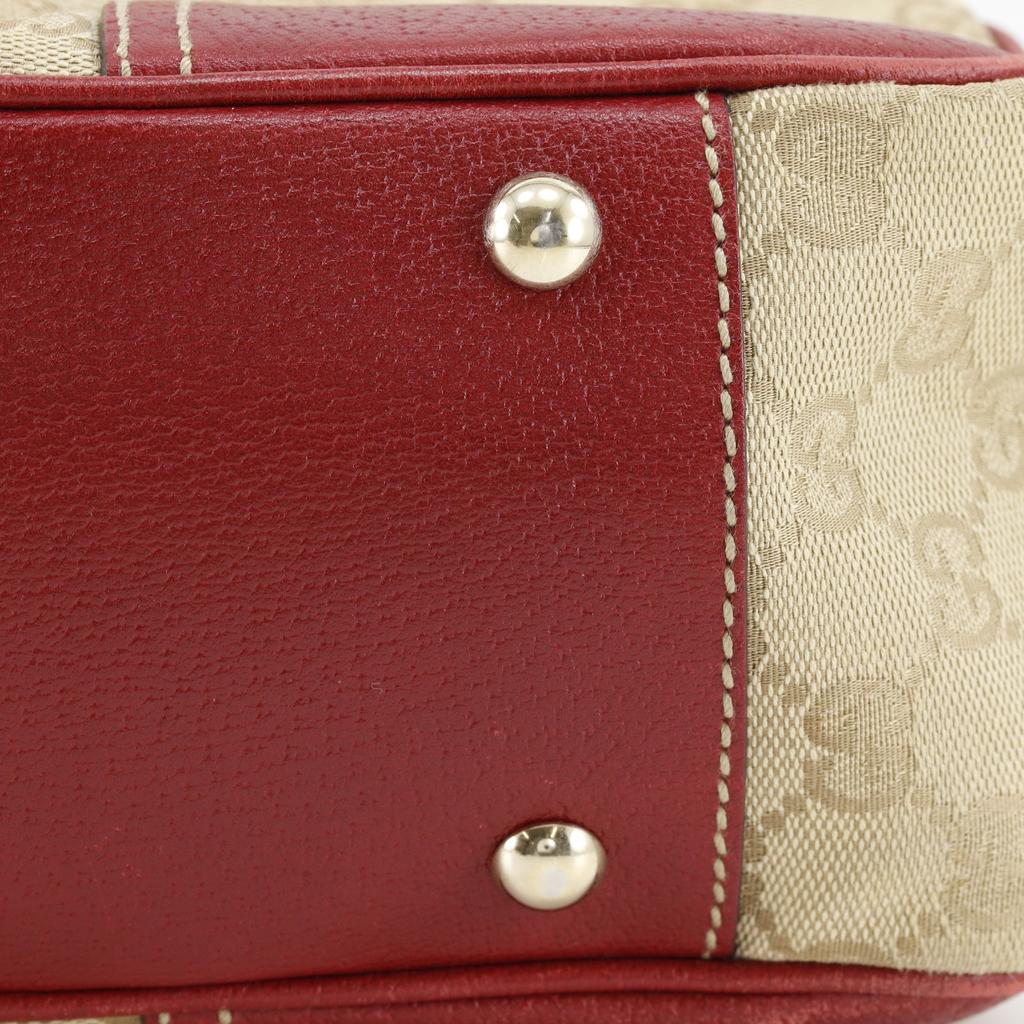 Gucci Pretty Tote Bag 163805 Brown GG Canvas Ribbon Women Used