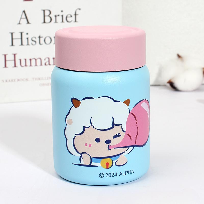Mini-Thermoskanne Tasse Grauer Wolf Niedliche Pupillentasse Faule Schaf Platzsparend Praktisch Wasserbecher Langlebig Langlebig Nützlich