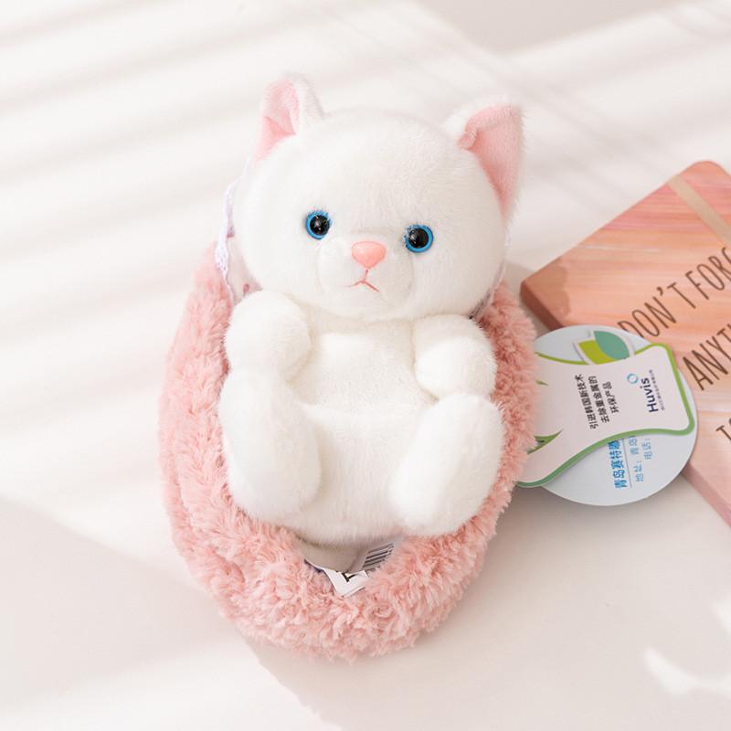 

Soft Plush Cat Figurine With Polyester Filling For Kids And Collectors білий