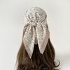 Light Luxury Retro Flower Printing Silk Hair Soft Feel Headscarf Scarf Silk Scarf Spring and Autumn Women Chinese Square Scarf