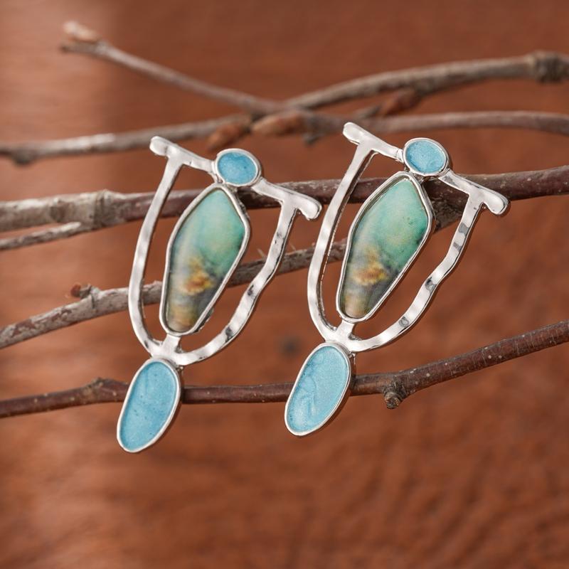 Gorgeous Color Water Drop Earrings Inlaid Natural Stone Dangle Earrings For Women Bridal Engagement Wedding Jewelry Gifts