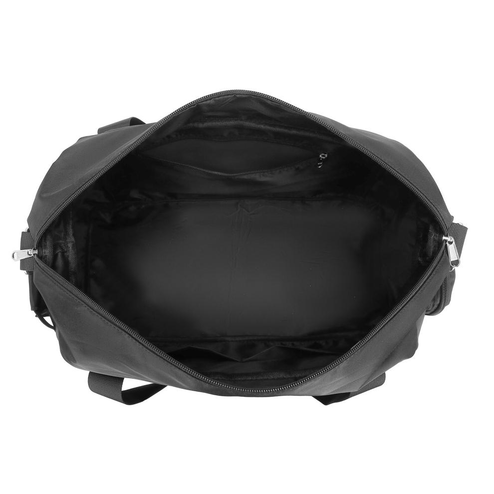 (Black) Waterproof Multi-Pocket Travel Duffel Bag Set With Dedicated Shoe Compartment