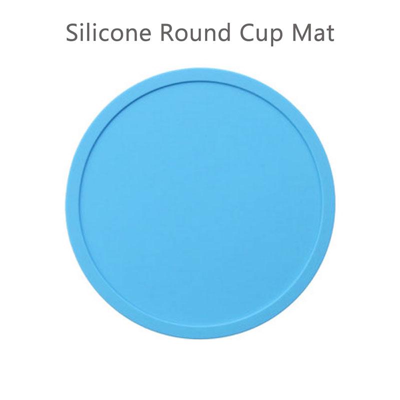 Food Grade Silicone Circular Coaster Waterproof Anti-Slip Hot Beverage Mat for Tea Coffee Glass Use - Home Dining Table Access
