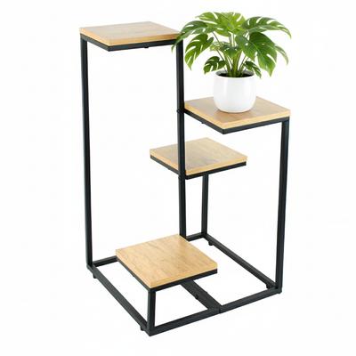 Freestanding Flower Stand for Flowers and Plants, 4 Levels, Metal, Rustic, 76cm