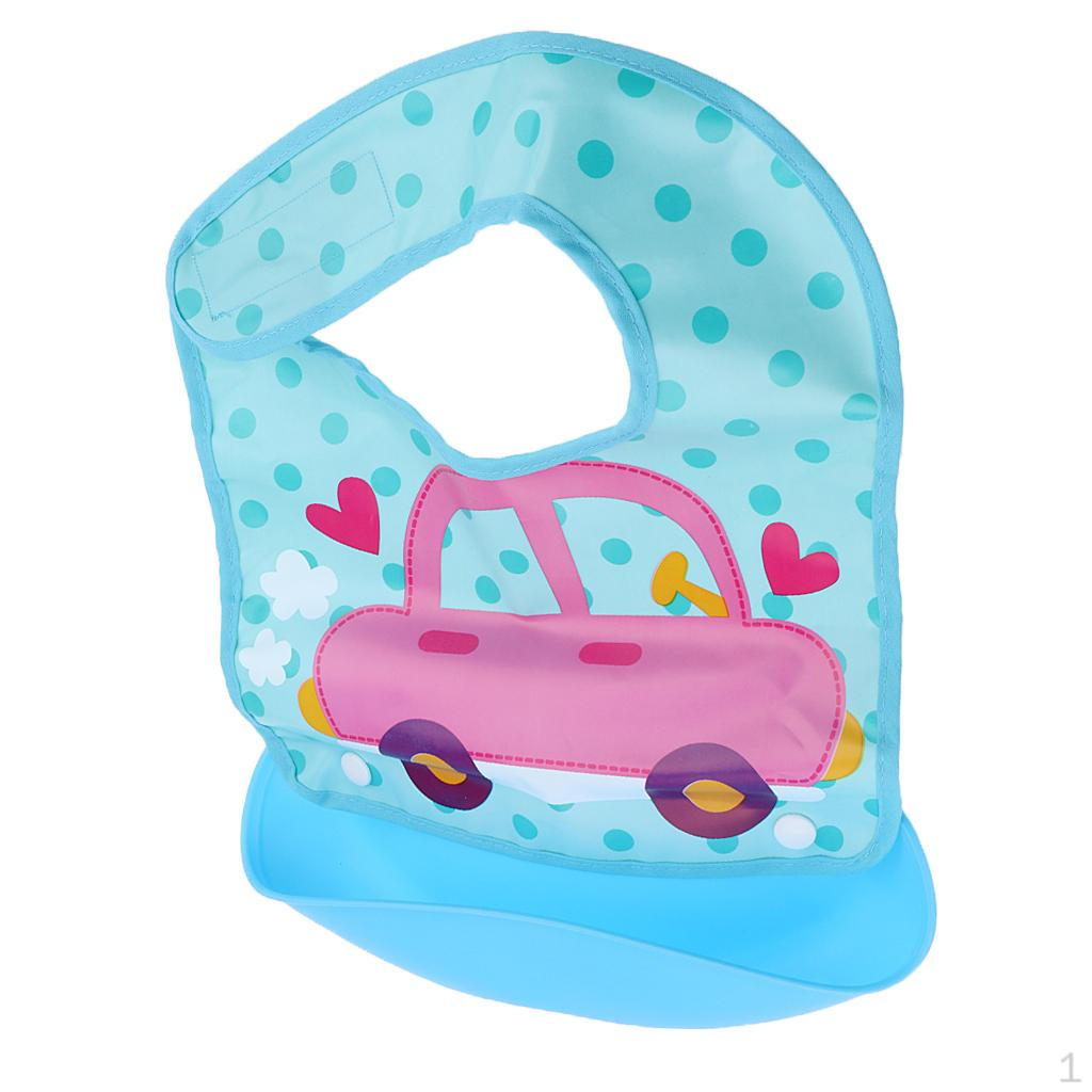 Baby Bibs Waterproof Silicone Detachable Washable Cute Animal Feeding Bib Style 4