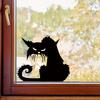Tough Cartoon Cat Silhouette Window Stickers, Self-Adhesive Wall Decals for Kids Room Door Glass Decoration