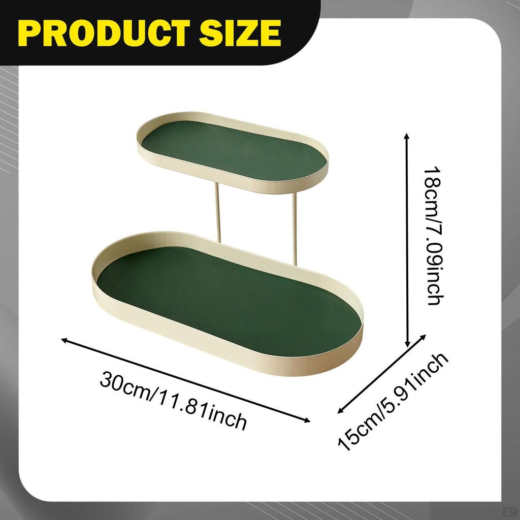 Counter Organizer Double Layer Decor Rack Perfume Makeup Skincare Shelf for Bedroom