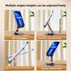 Metal Alloy Phone Holder With 360 Degree Rotation And Adjustable Height For Desk Organizer