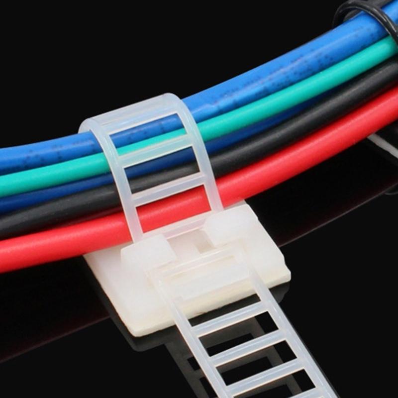 100pcs Self Adhesive Cable Holders Multifunction  Cable clip  Adjustable for Neat & Tidy Wire Arrangement at Home or Office