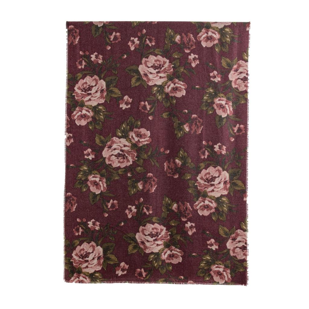 Retro Ethnic Rose Print Scarf New Women's Scarf Imitation Cashmere Literary Retro Style