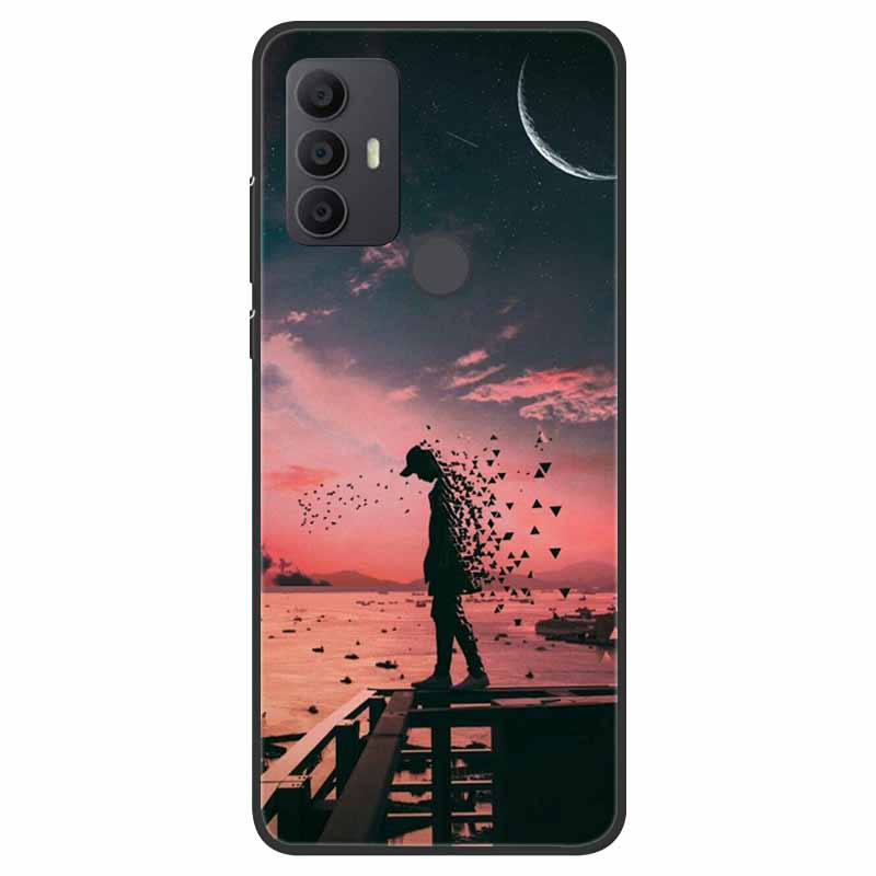 For TCL 30 SE Case Silicone Starry Space TPU Soft Back Cases For TCL 305 Cover Marble Painted for TCL 30SE TCL305 Fashion Bags