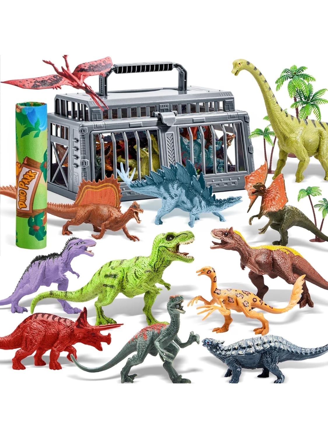 

Joyfy 19 PCS Realistic Dinosaur Figures Toys with Activity Play Mat & Trees Dino Playset Toys for Kids 3-6 Year Birthday Gifts
