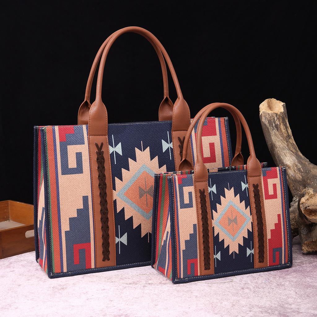 Vintage Cotton and Linen Print Western Women's Shoulder Bohemian Portable Messenger Women's Bag