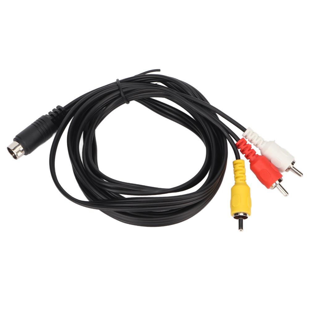 Nickel Plated Mini DIN 9 Pin to 3RCA Cable Plug and Play Mini DIN Cable  Audio Equipment