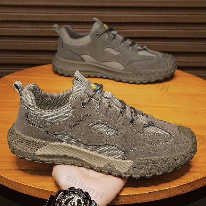 Fashion Men Shoes 2025 Spring Autumn New Breathable Mesh Non Slip Casual Sport Shoes Fashion Comfortable Lace-up Sewing Running Shoes