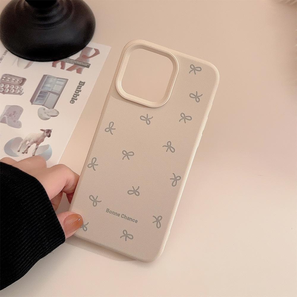 Full Screen Bow Suitable for IPhone17 IPhone 15promax Gentle and Simple 1314 Silicone
