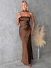 Summer Sexy Halter Neck Satin Long Dress for Women